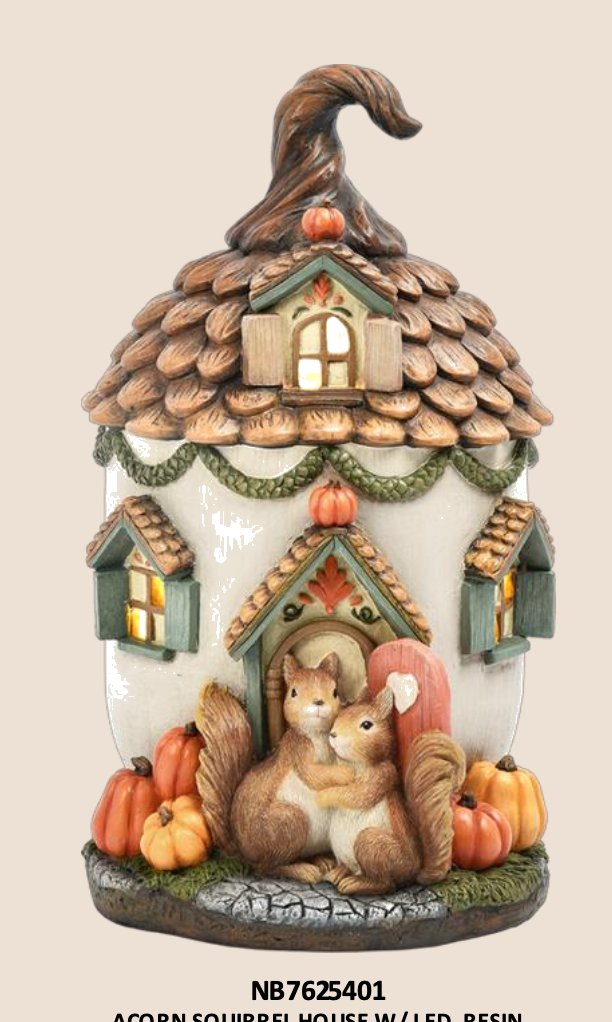 Acorn Squirrel House with LED 7