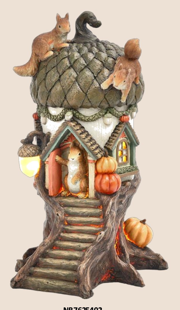 Acorn Squirrel House with LED 7