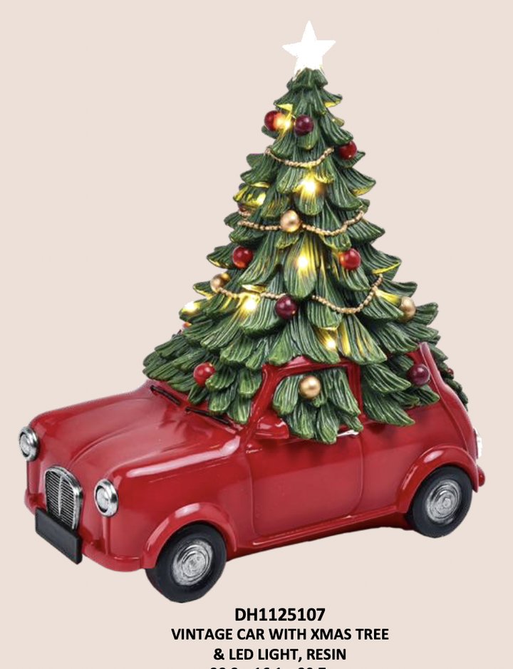 Vintage Car With Christmas Tree & LED Light 11