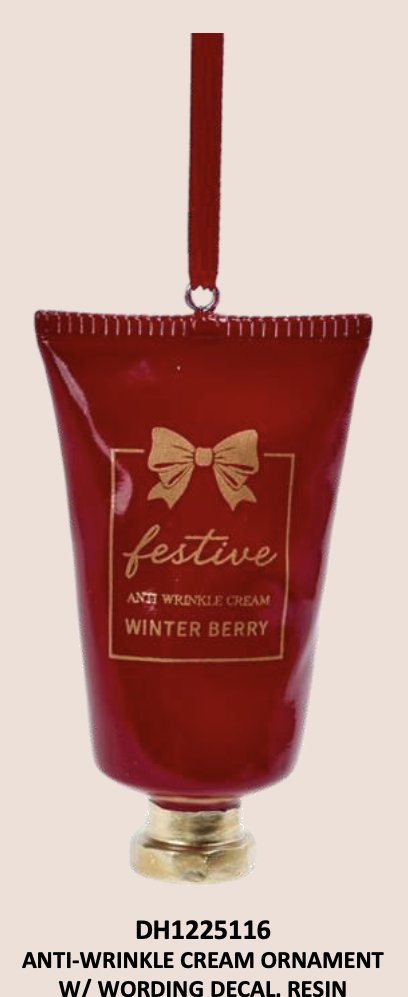 Anti-Wrinkle Cream Ornament with Wording Decal 2