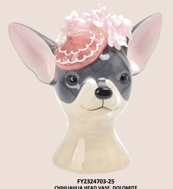 Chihuahua Head Vase 9