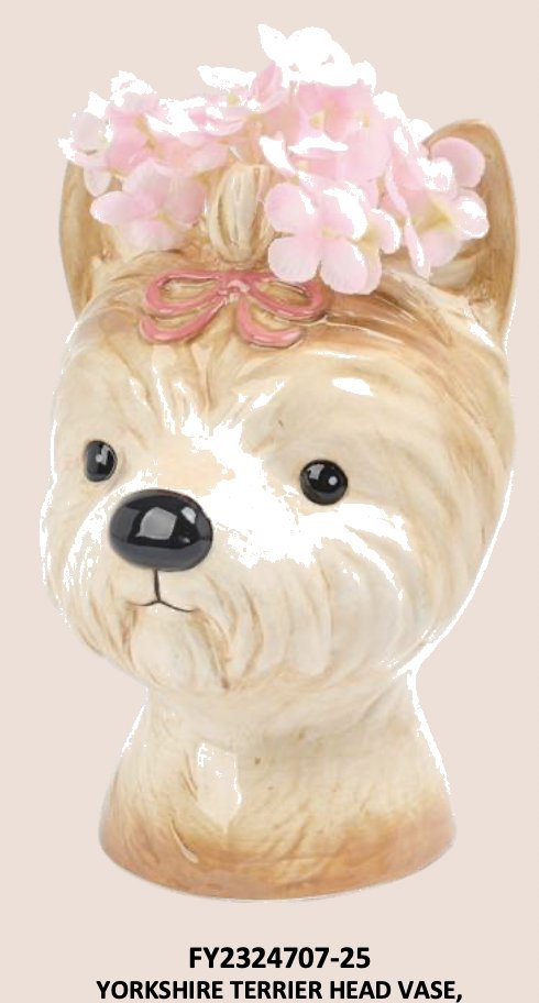 Yorkshire Terrier Head Vase 5