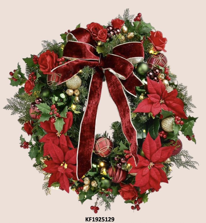 Wreath with LED, Plastic 29