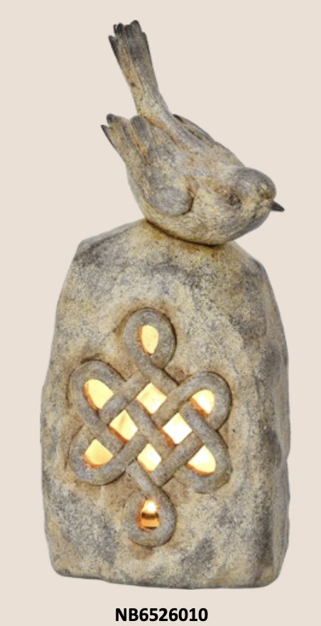 Bird On Stone with LED Light