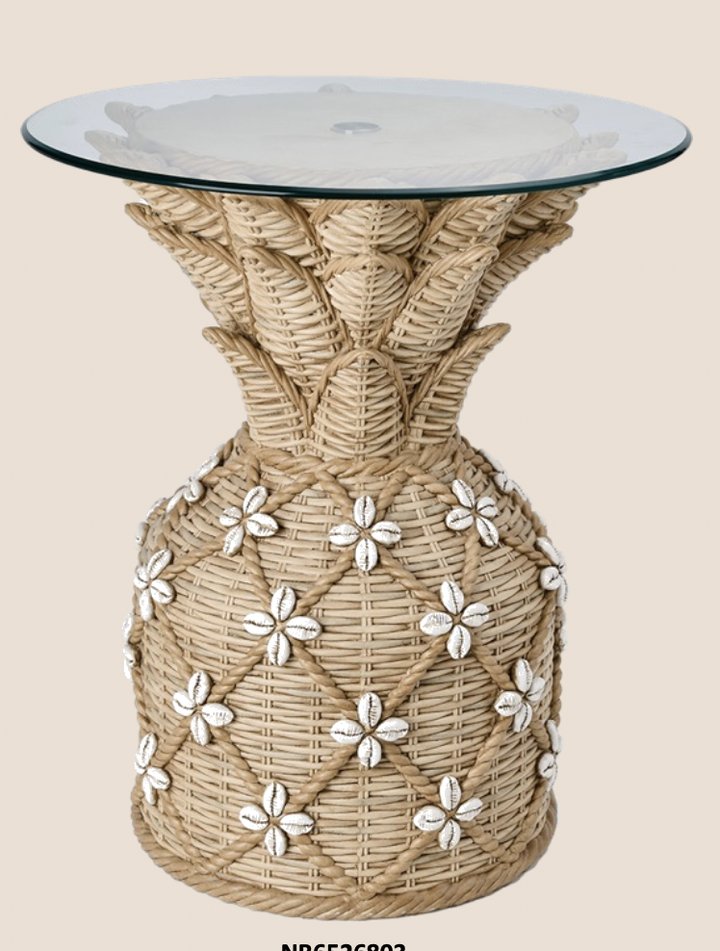 Pineapple Side Table & Glass